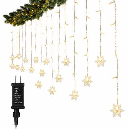 ❄️ 49% OFF! ✨ LED Snowflake Curtain Lights – Waterproof & festive décor ✨