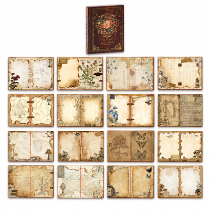 📢📢49% OFF !! ⏰Vintage European Style Hardcover Journal Notebook with Hollow Out Cover Gold Foil Accents and Color Illustrated Pages