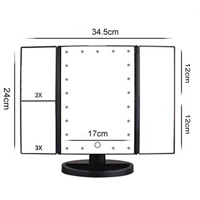 🏆HOT SALE 49% OFF✨Tri-Fold Makeup Mirror with Lights