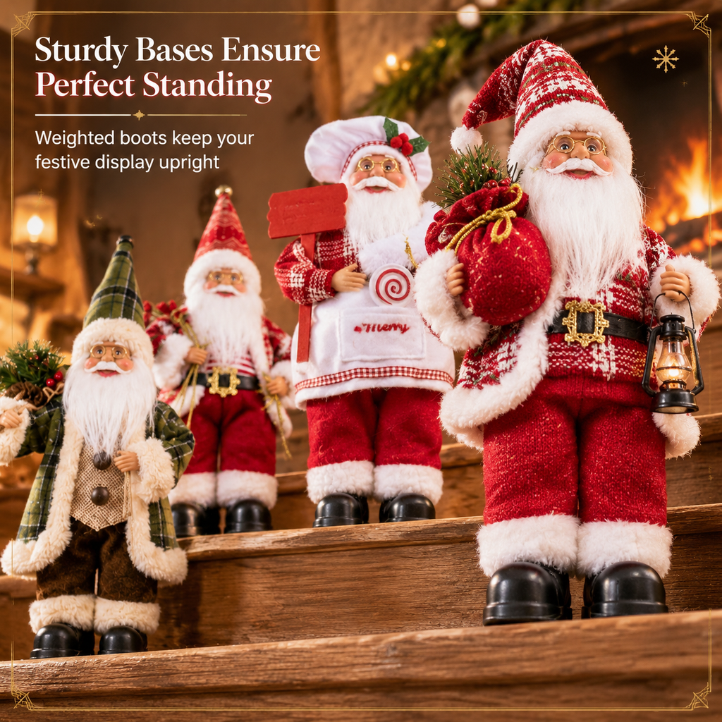 🏆Christmas Specials🎄Decorative Standing Santa Claus Christmas Backpack Santa Doll Holiday Tabletop Ornament