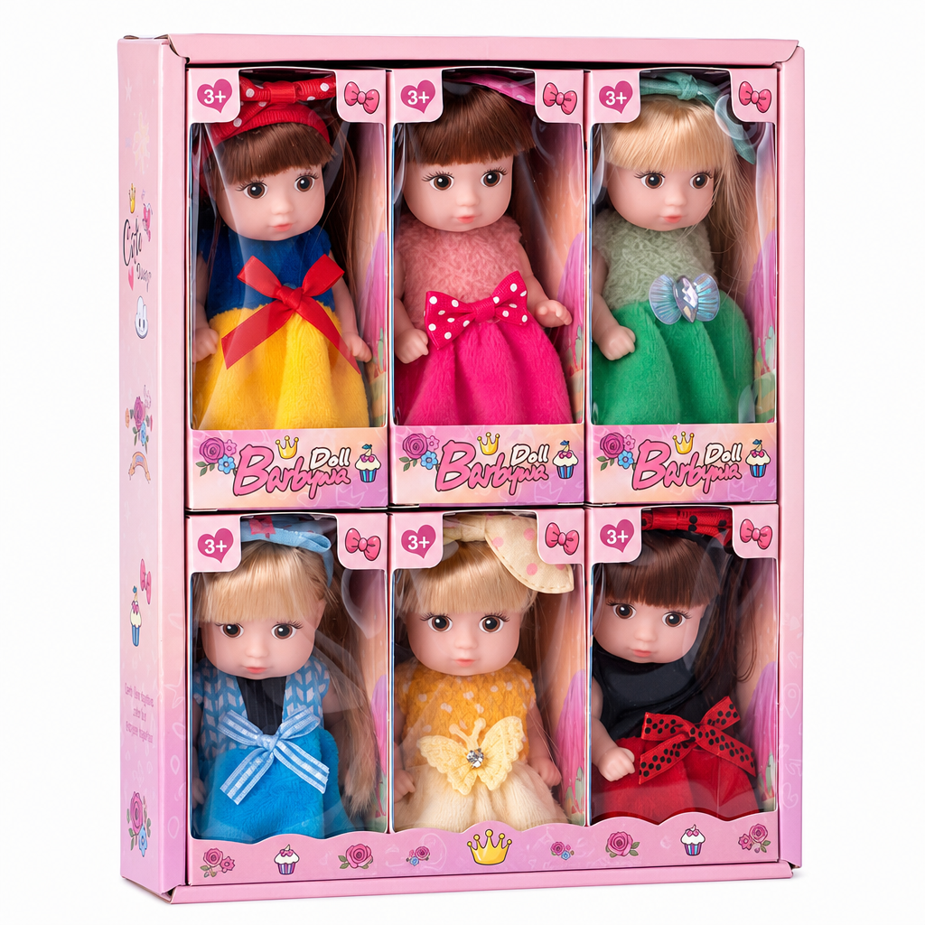 📢📢 49% OFF !! ⏰Fixed-Pose Princess Doll Set—Soft Rooted Hair, Pastel Bow, Pocket-Size Limited Edition!