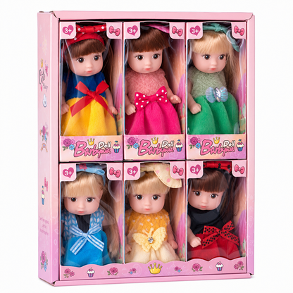 📢📢 49% OFF !! ⏰Fixed-Pose Princess Doll Set—Soft Rooted Hair, Pastel Bow, Pocket-Size Limited Edition!