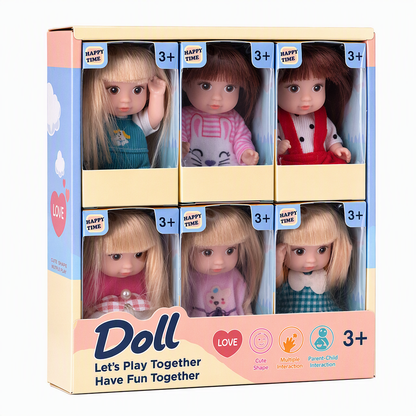 📢📢 49% OFF !! ⏰Fixed-Pose Princess Doll Set—Soft Rooted Hair, Pastel Bow, Pocket-Size Limited Edition!