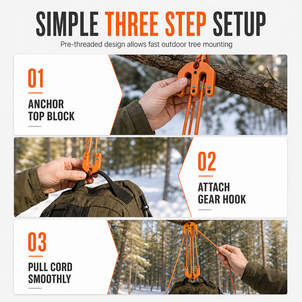 🏆LIMITED-TIME OFFER🔧Hoist Block and Tackle Hunting Equipment Hoisting System