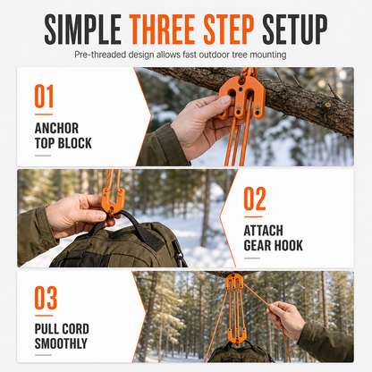 🏆LIMITED-TIME OFFER🔧Hoist Block and Tackle Hunting Equipment Hoisting System