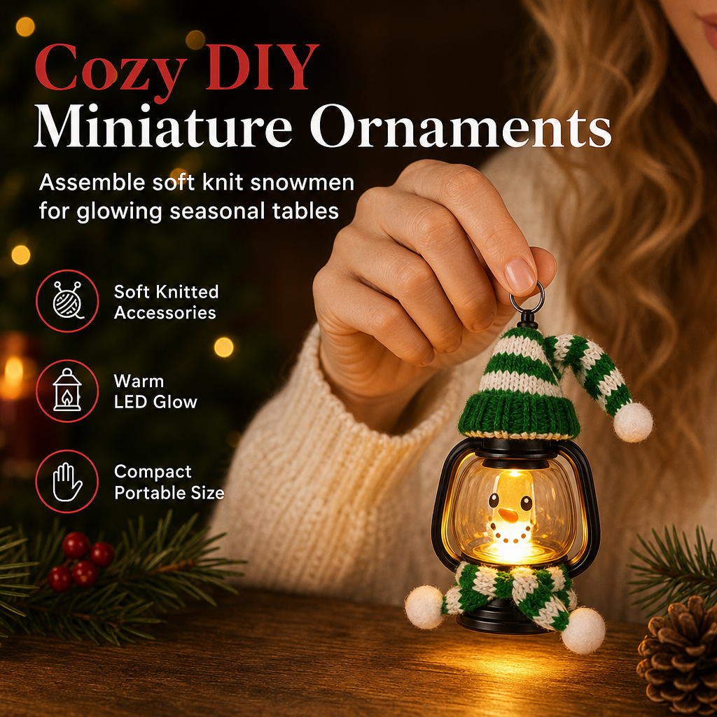 🏆Christmas Specials🎄Mini Christmas Snowman Lantern Portable Night Light with Hat and Scarf for