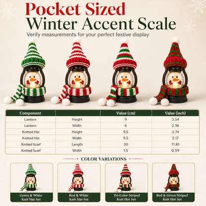 🏆Christmas Specials🎄Mini Christmas Snowman Lantern Portable Night Light with Hat and Scarf for
