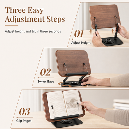 🏆HOT SALE 49% OFF🖥️Transparent Acrylic 360 Degree Rotating Desktop Book Stand and Tablet Holder