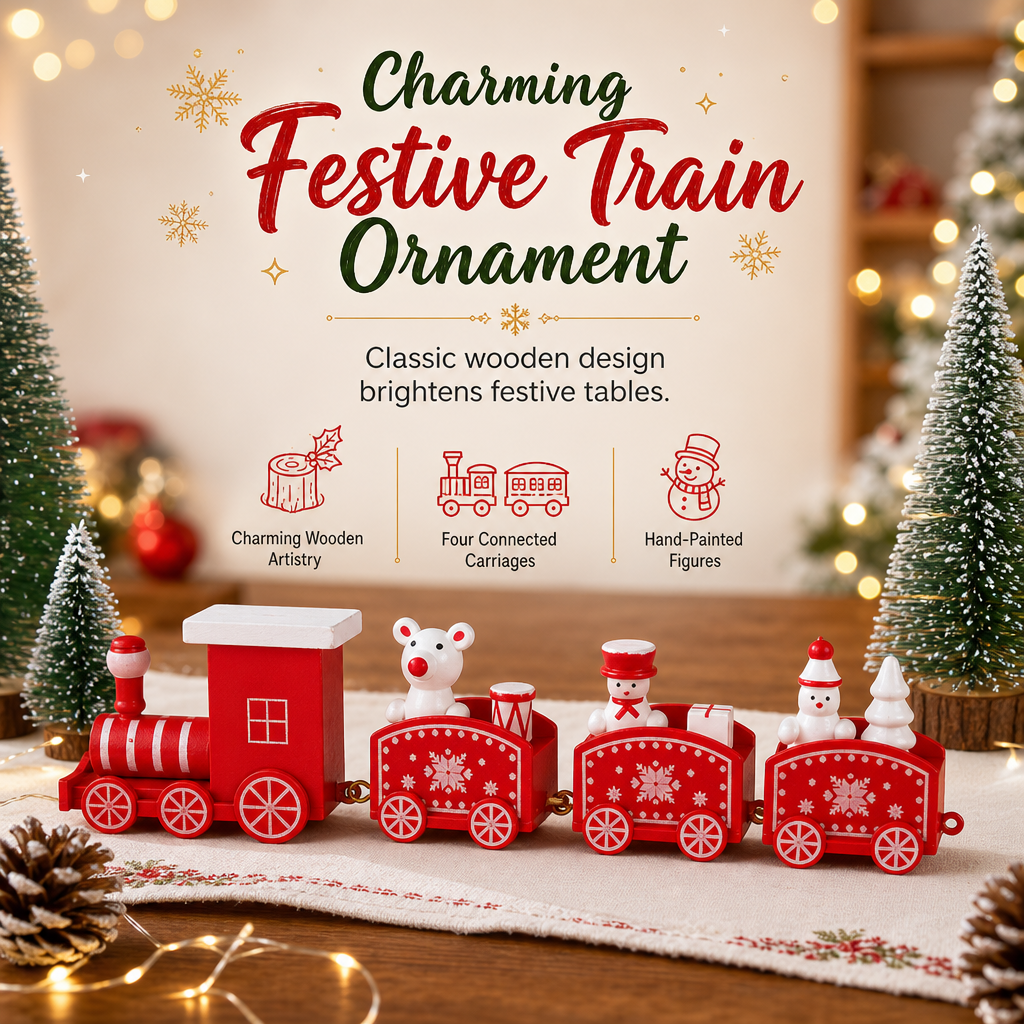 📢📢 49% OFF🎄Mini Christmas Train Ornament – Festive Tabletop Decor, Window Display & Cake Topper