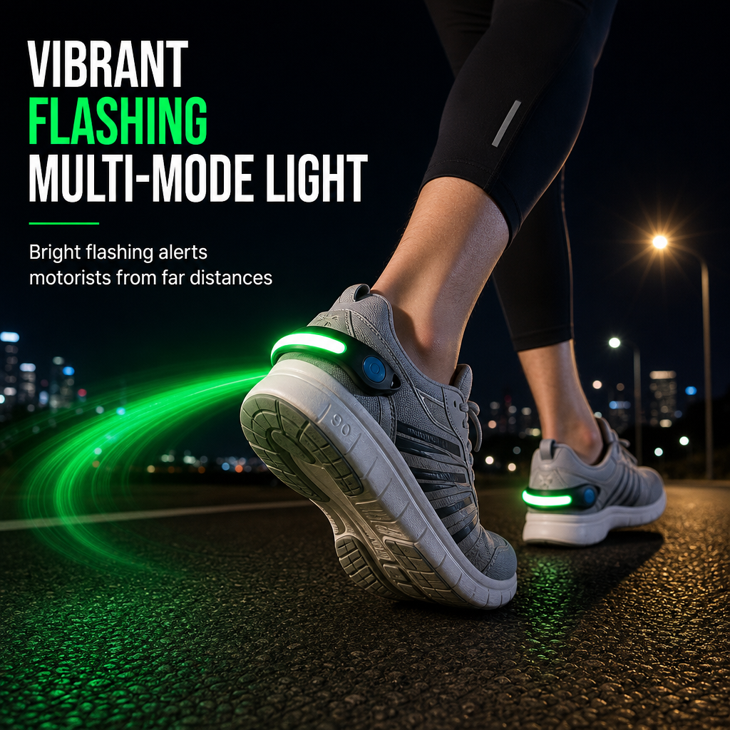 📢📢49% OFF !! ⏰LED Glowing Shoe Clip Light Flashing Safety Warning Light for Night Running and Cycling