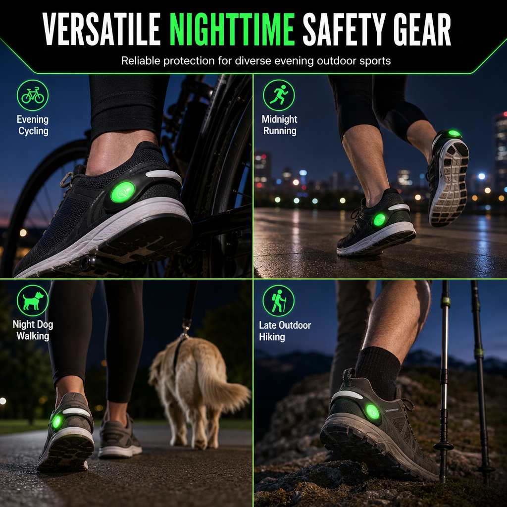 📢📢49% OFF !! ⏰LED Glowing Shoe Clip Light Flashing Safety Warning Light for Night Running and Cycling