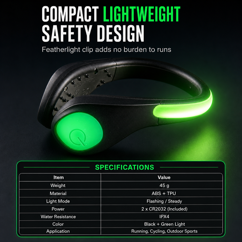 📢📢49% OFF !! ⏰LED Glowing Shoe Clip Light Flashing Safety Warning Light for Night Running and Cycling