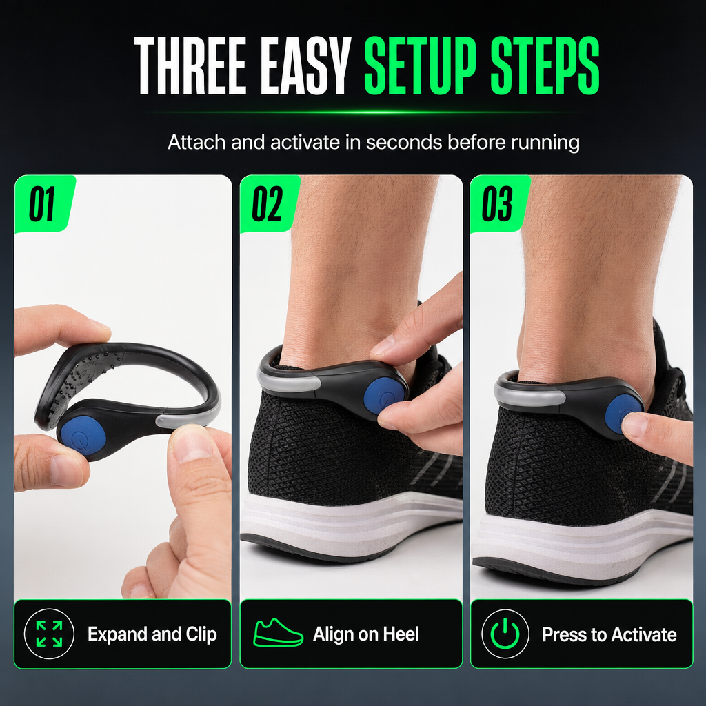 📢📢49% OFF !! ⏰LED Glowing Shoe Clip Light Flashing Safety Warning Light for Night Running and Cycling