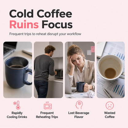🥳2026 HOT SALE🥳💞50K+ SOLD! ☕🔥 49% OFF! Electric Coffee Mug Warmer – 3-temp touch control keeps drinks hot all day. Fits all flat cups – never drink cold coffee again! 🛡️✅