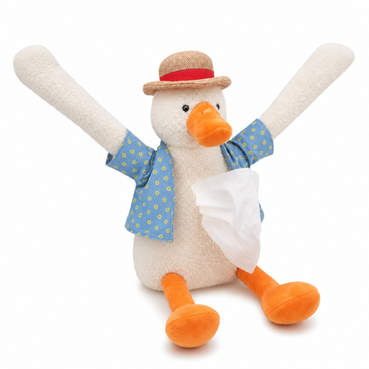 📢📢 49% OFF🧻Cute Plush Duck Car Tissue Holder – Hanging Cartoon Animal Tissue Dispenser for Car Interior Decor