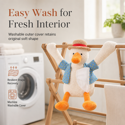 📢📢 49% OFF🧻Cute Plush Duck Car Tissue Holder – Hanging Cartoon Animal Tissue Dispenser for Car Interior Decor
