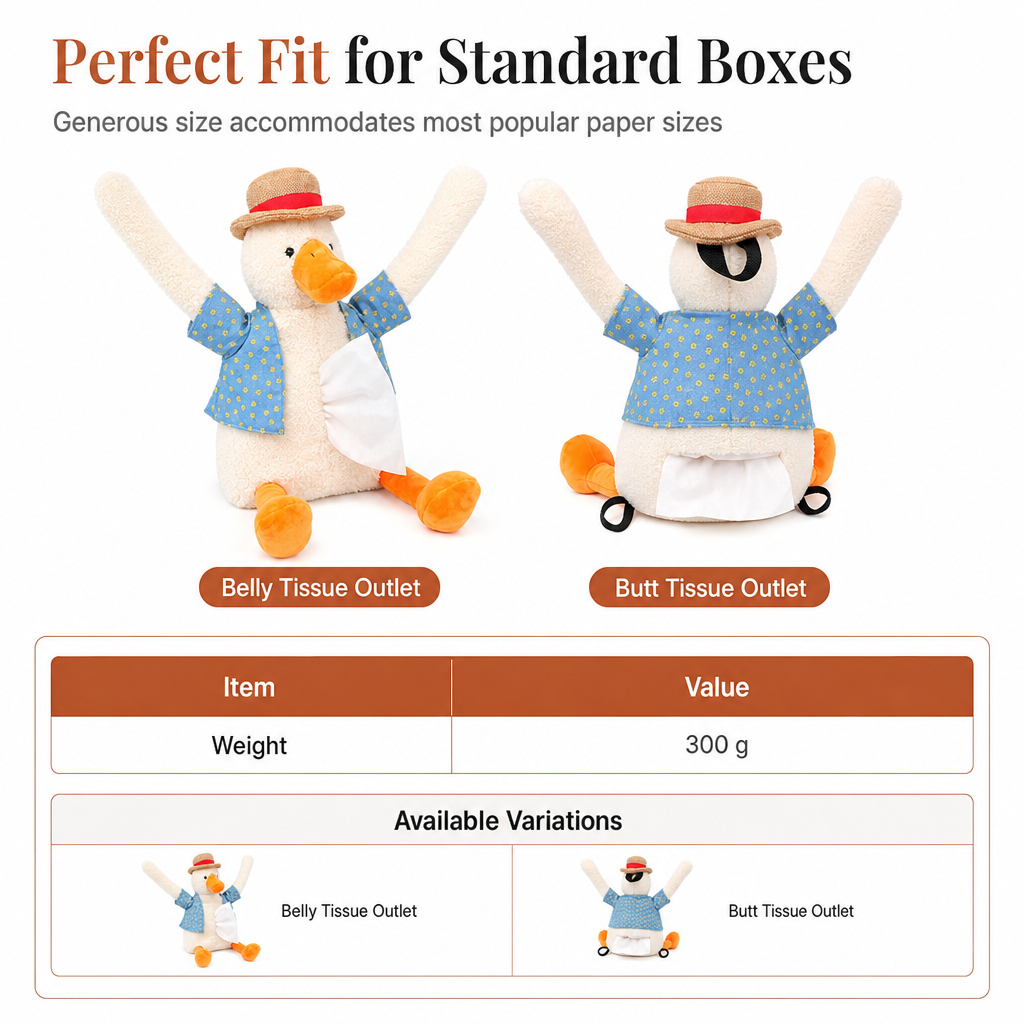 📢📢 49% OFF🧻Cute Plush Duck Car Tissue Holder – Hanging Cartoon Animal Tissue Dispenser for Car Interior Decor