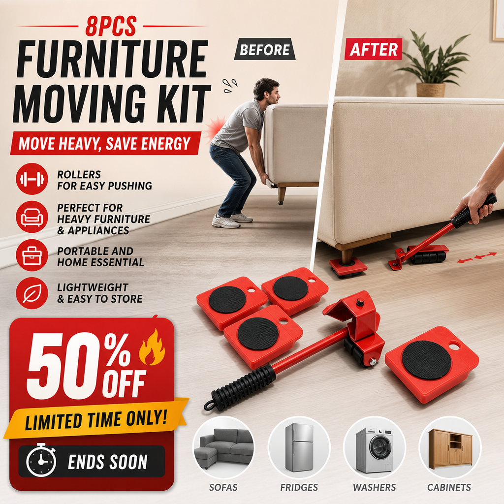 🛋️ Clearance 49% Off ✨ Furniture Moving System — Lift & Slide, 360° Rotation 🏠