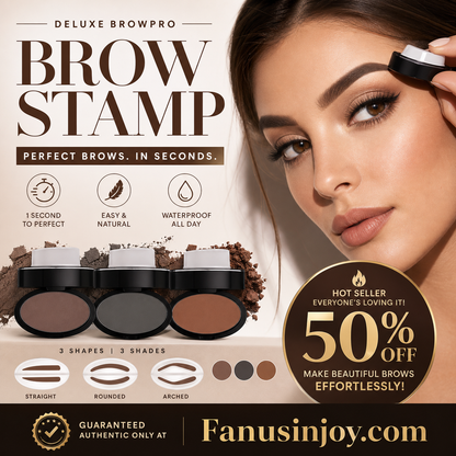 ⏳🔥LIMITED-TIME 49% OFF! ⏰✨Buy 1 Get 1 Free -ONLY ￡11.99!!🖌️50K+ Sold!!!🖤Eyebrow Stamp Powder Kit with Applicator Brush, One Press Perfect Brow Stamp, Waterproof Long Lasting 24H Wear Eyebrow Makeup for Lazy Daily Salon-Like Brows